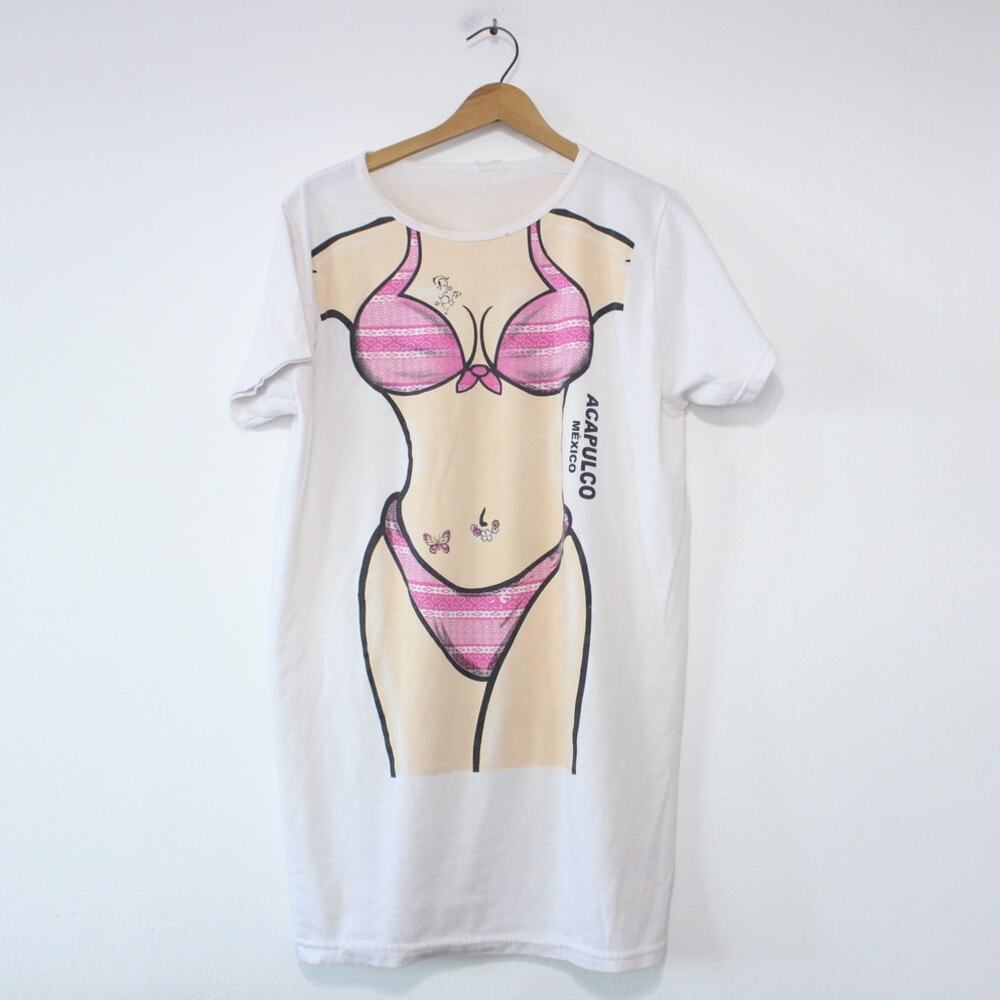 Vintage Bikini Body Thong Acapulco Mexico Cover Up T Shirt XL
